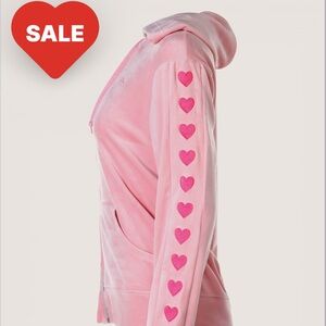 Paris Hilton Pink Heart Sleeve Women's Hoodie size S
